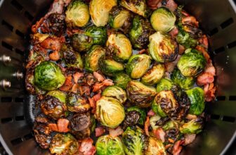 Air Fryer Brussel Sprouts with Bacon