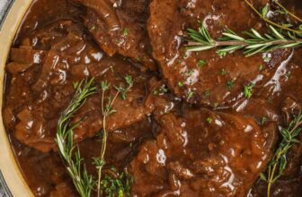 Dice Steak with Balsamic Onion Gravy