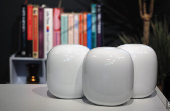 A two-pack of Google’s Nest Wi-Fi Profession...
