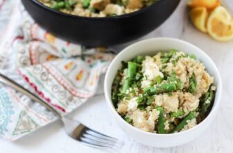 Spring Quinoa Salad with Artichokes, Feta, and Asp...